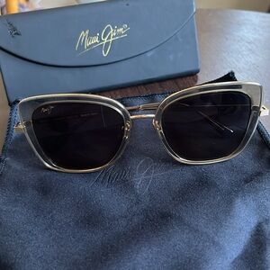 Maui Jim Violet Lake Transparent Taupe / Gold Luxury Sunglasses